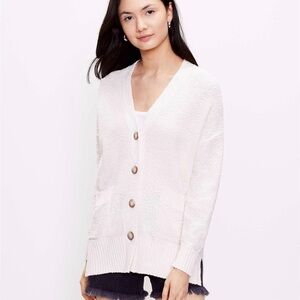 LOFT Soft Pink fuzzy  cardigan sweater Size XSMALL NEW